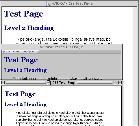 Comparing 3 browsers - margins