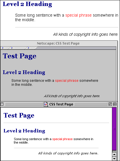 Comparing Opera (top), Netscape 4.7 (middle) and Internet Explorer 5 (bottom) - all Mac Comparing 3 browsers - classes